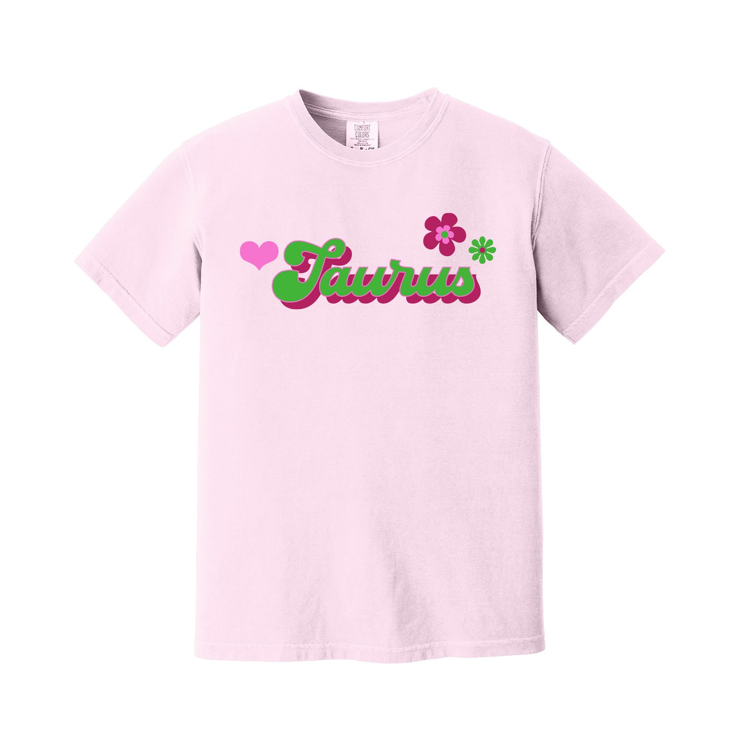 Blossom Pink Taurus Retro T-Shirt