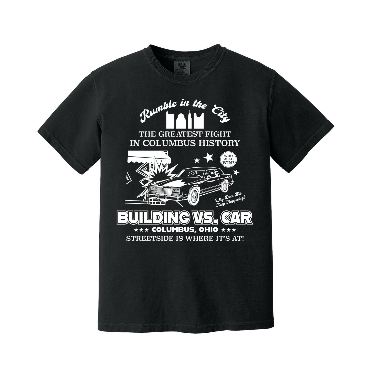 Building Vs. Car Columbus T-Shirt