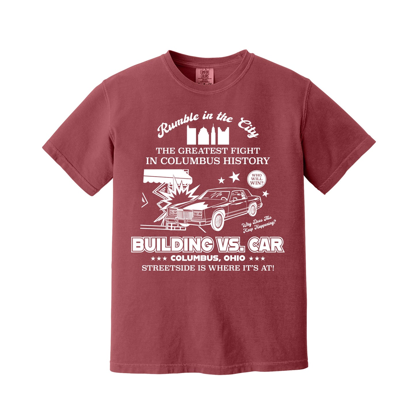 Building Vs. Car Columbus T-Shirt