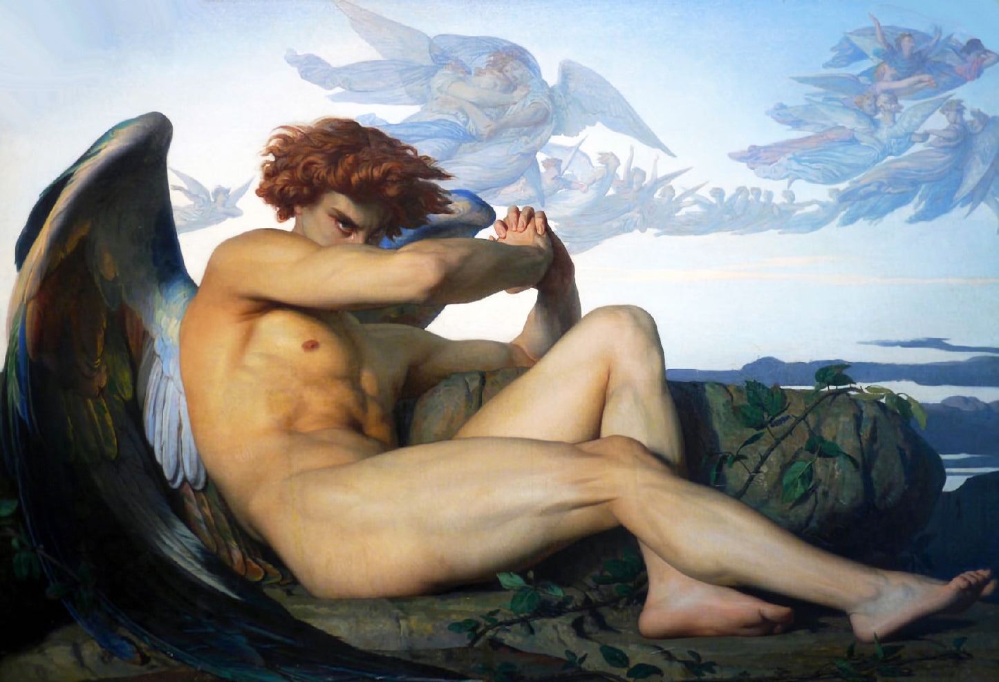 Emerald Fallen Angel by Alexandre Cabanel T-Shirt