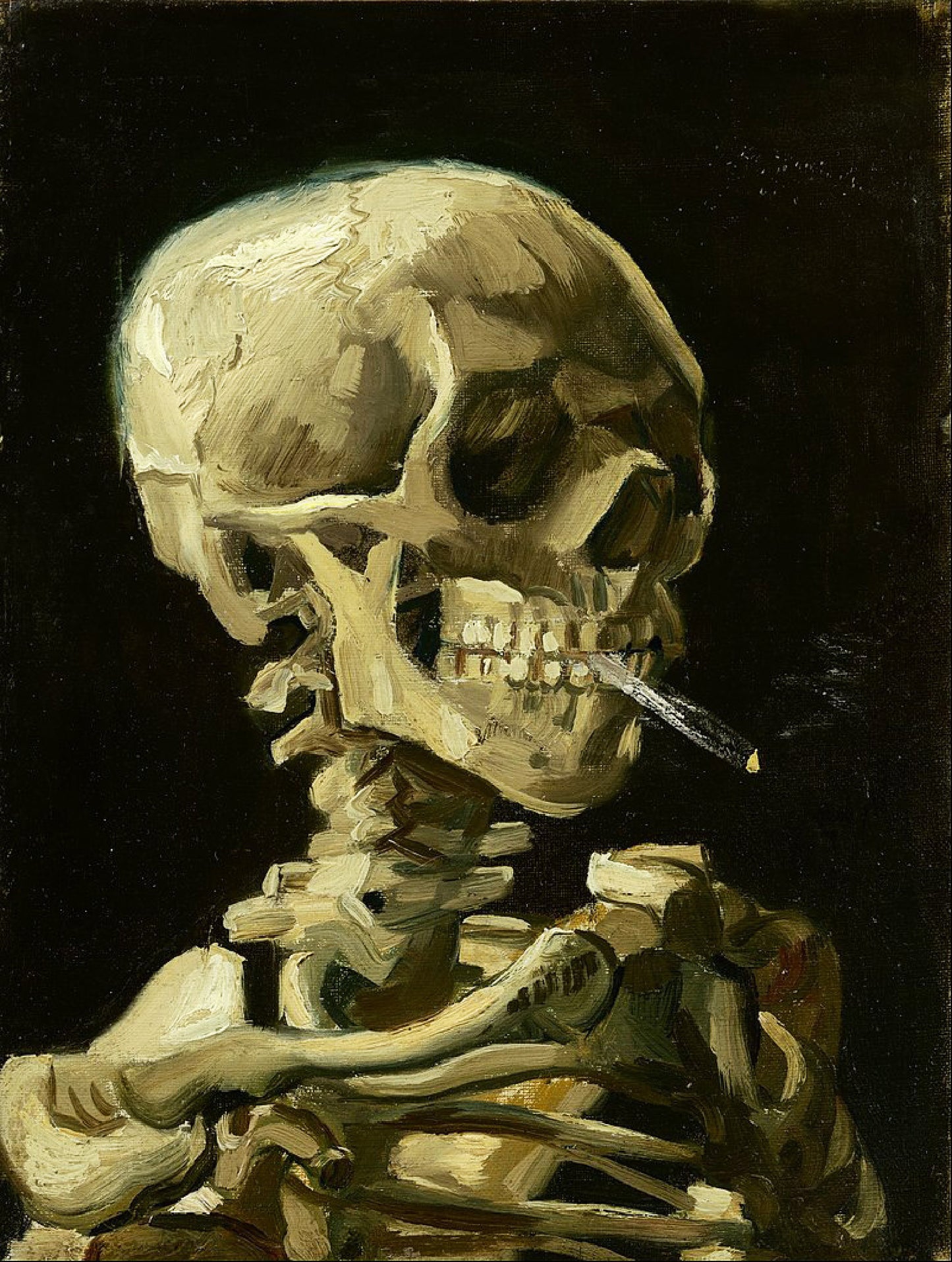 Spruce Head of a Skeleton with a Burning Cigarette by Vincent Van Gogh T-Shirt