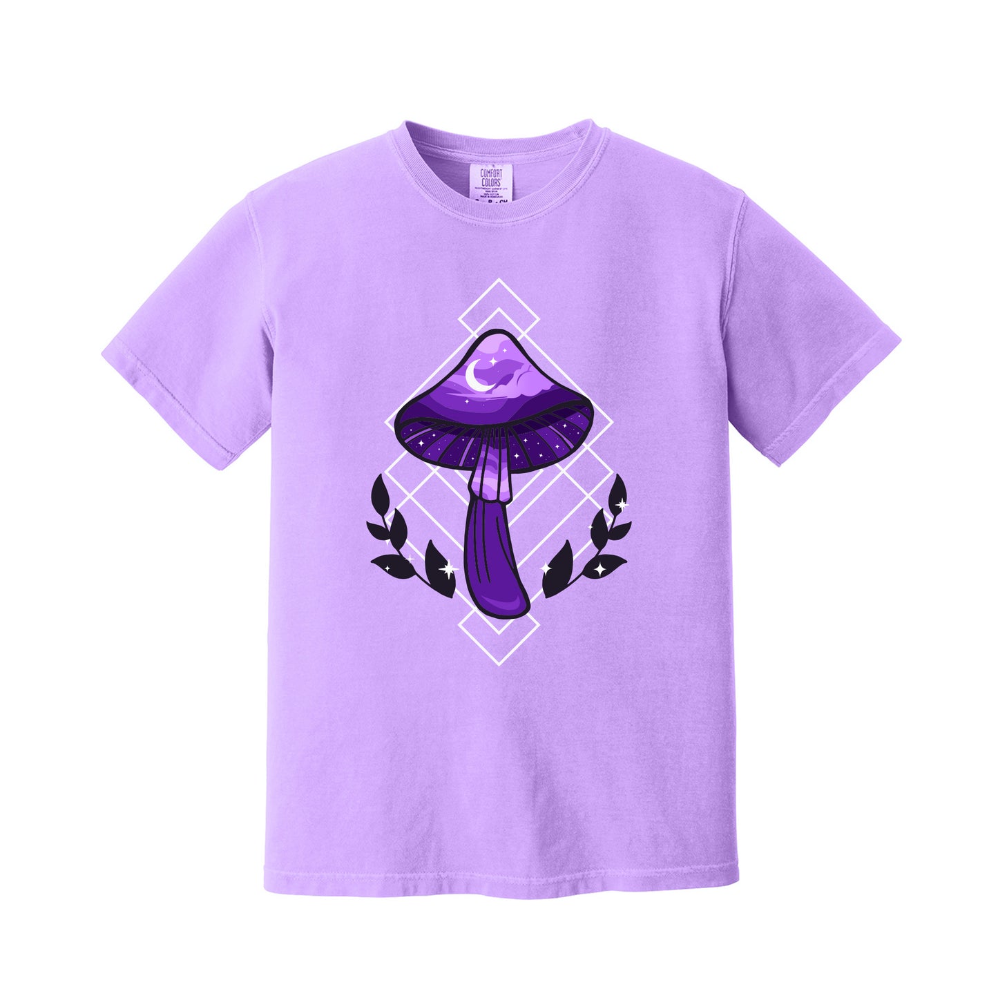 Neon Violet Celestial Mushroom T-Shirt