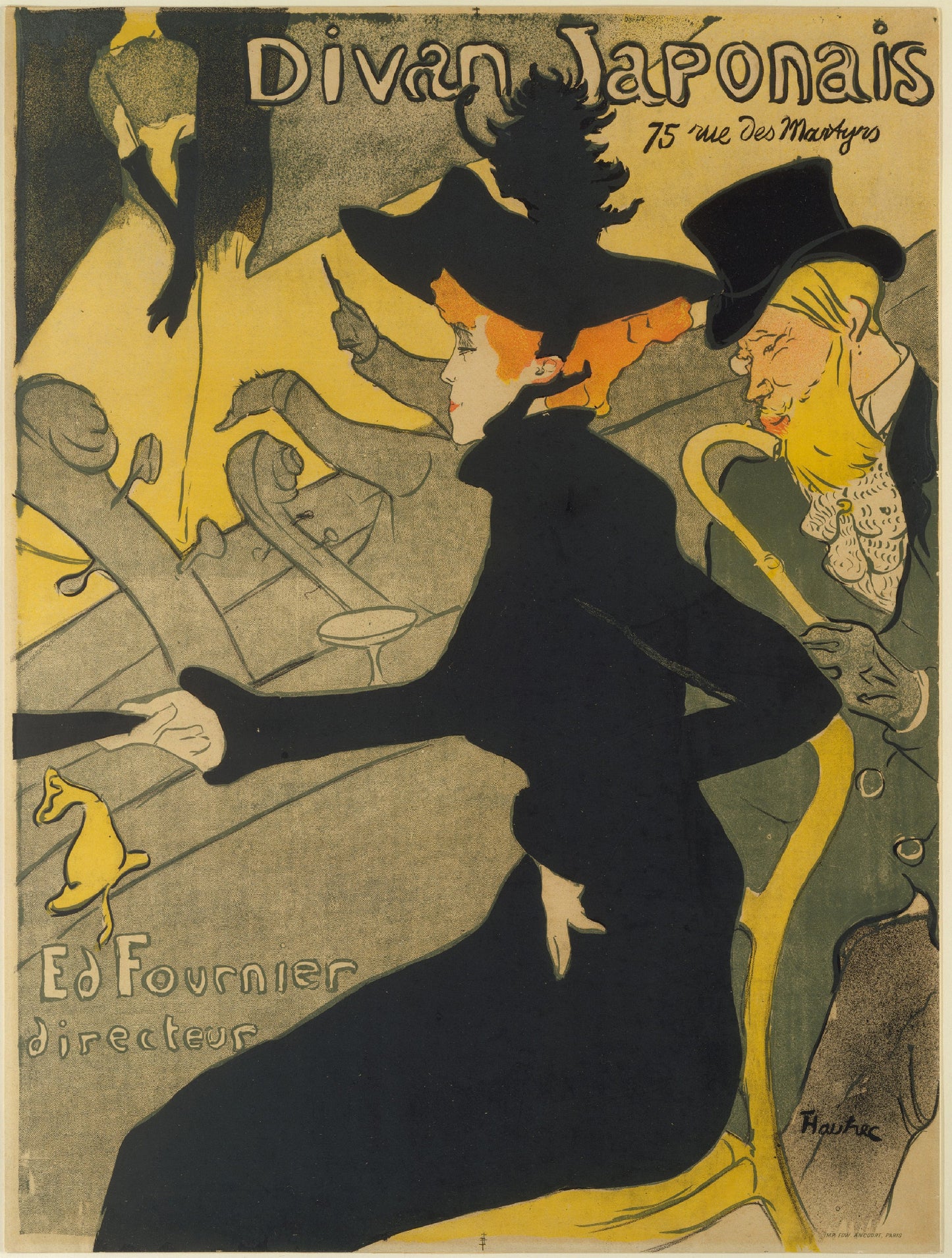 Burnt Orange Le Divan Japonais by Henri de Toulouse Lautrec