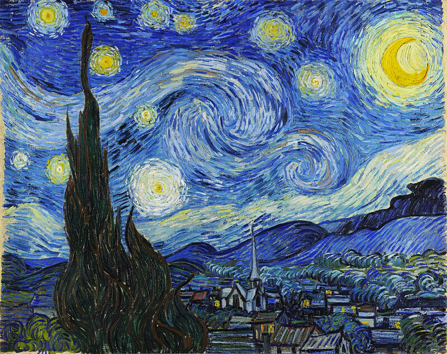 Mustard Starry Night by Vincent Van Gogh T-Shirt
