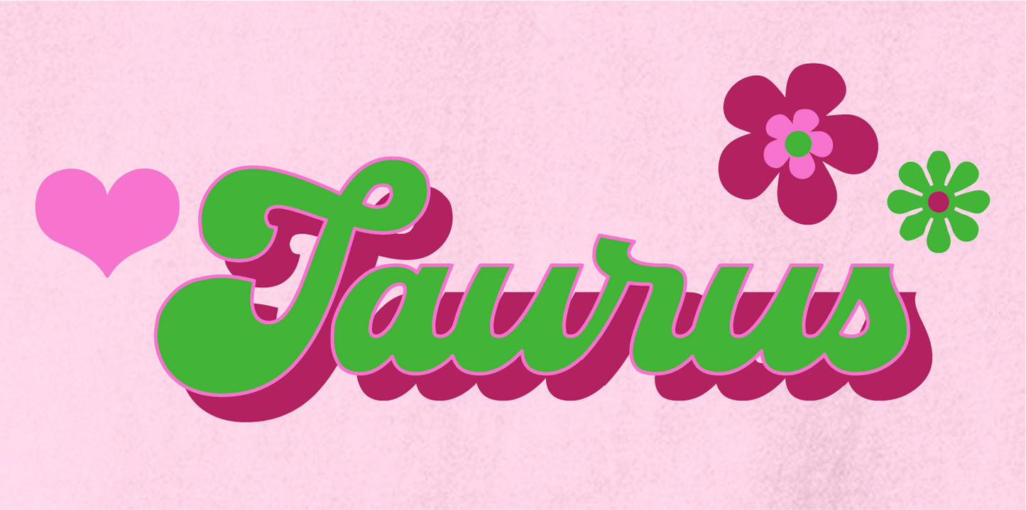 Blossom Pink Taurus Retro T-Shirt