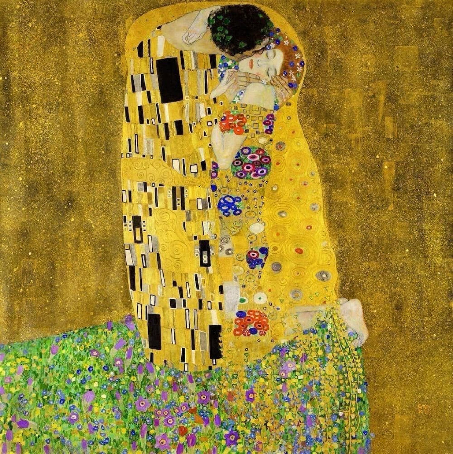 Neon Violet The Kiss by Gustav Klimt T-Shirt