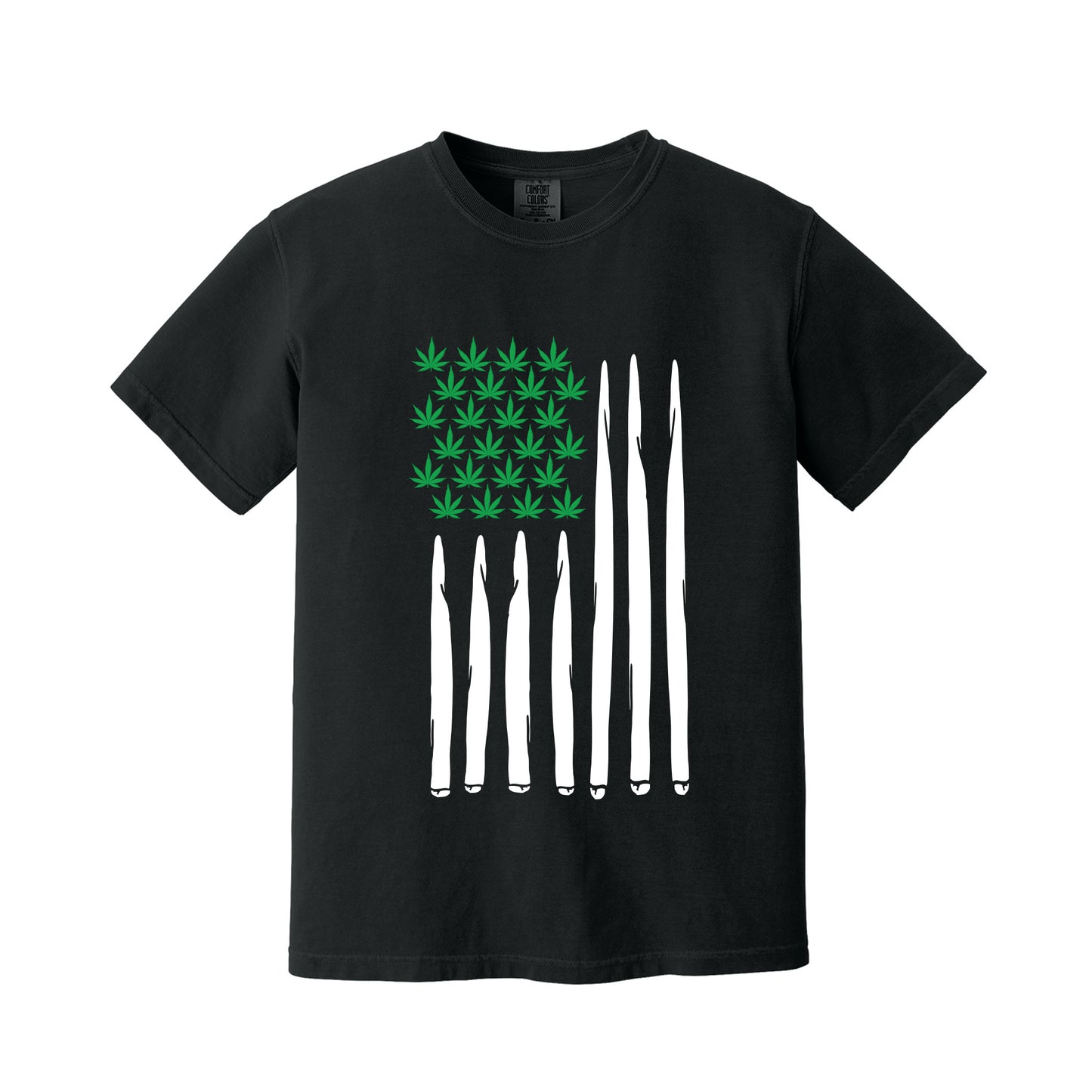 Black 420 American Flag T-Shirt