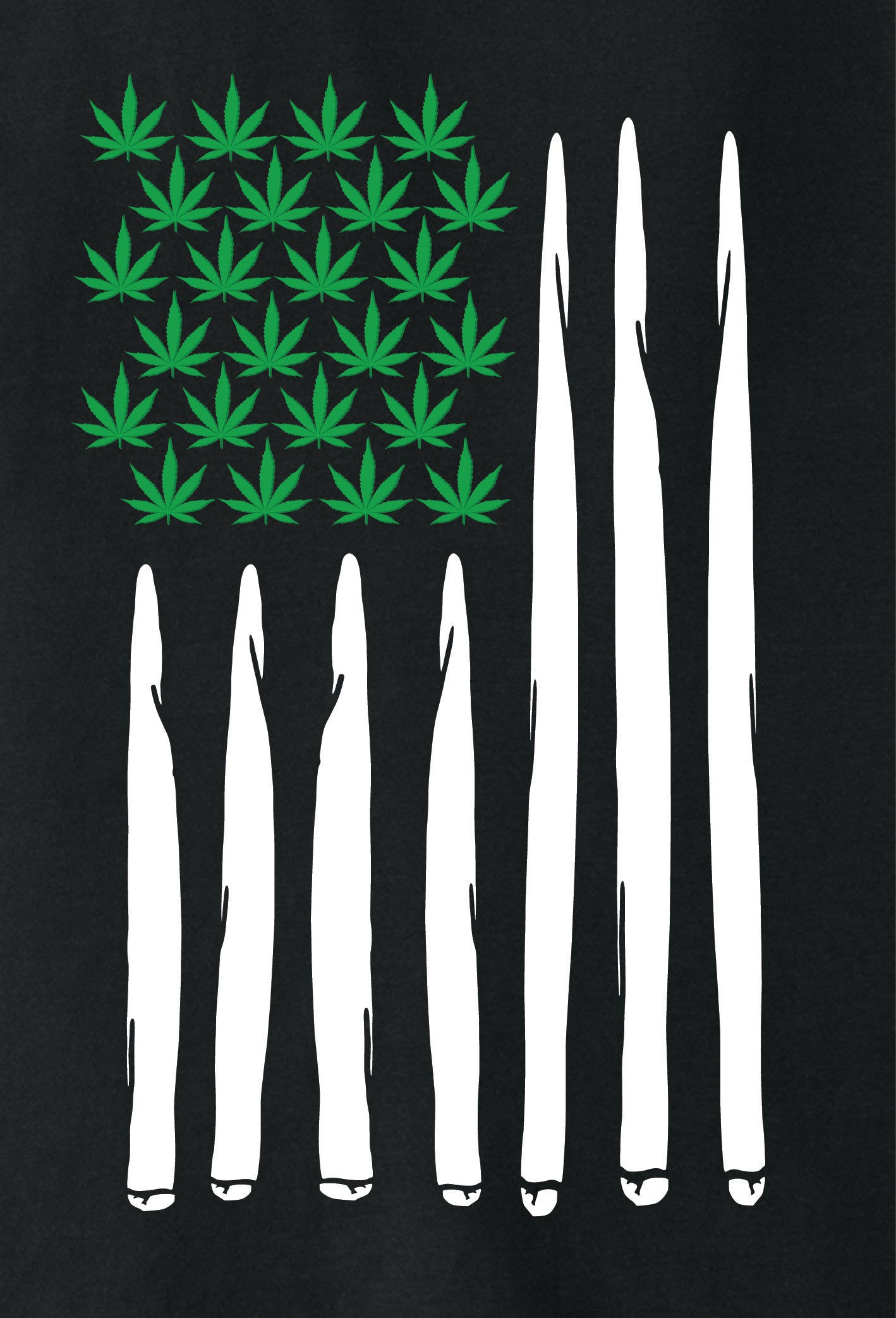 Black 420 American Flag T-Shirt