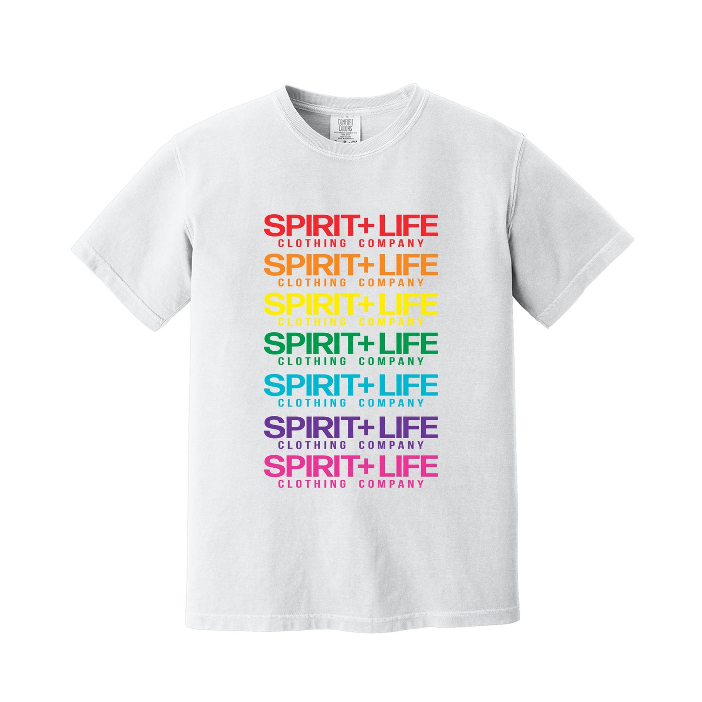 White S+L Rainbow Print T-Shirt