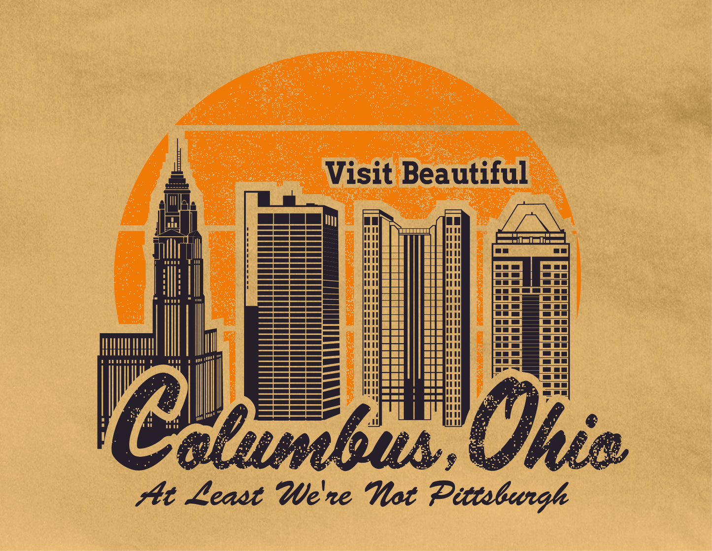 Mustard Yellow Visit Columbus (Pittsburgh) T-Shirt