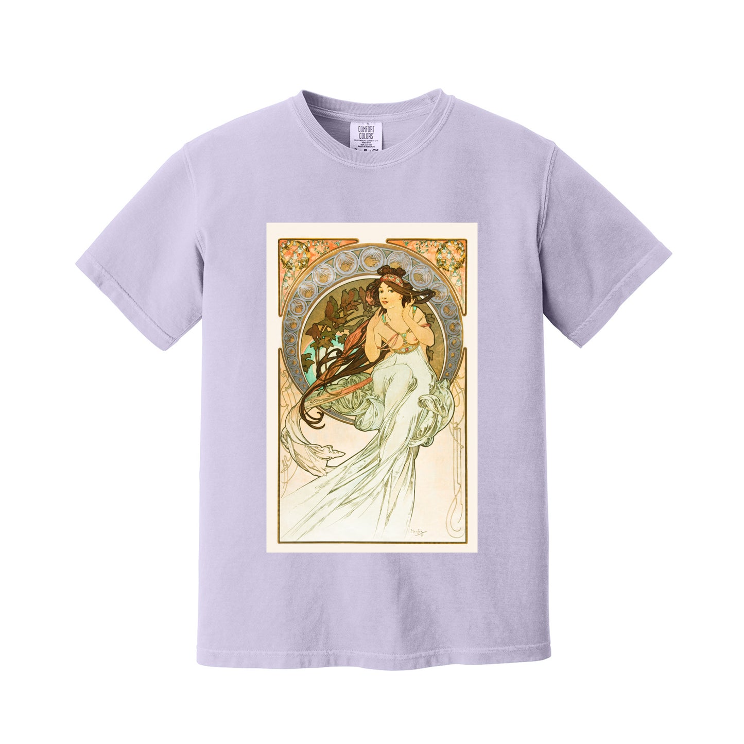 Orchid Alphonse Mucha Art Noveau Poster T-Shirt