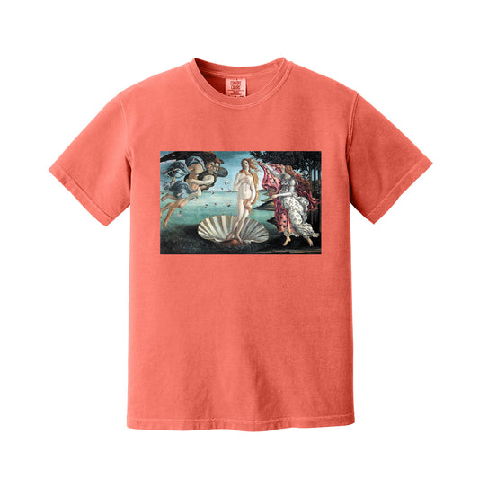 Bright Salmon The Birth of Venus by Sandro Botticelli T-Shirt