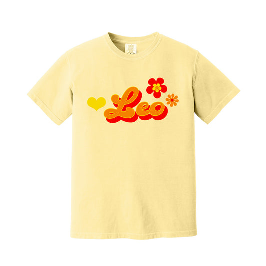 Butter Yellow Leo Retro T-Shirt