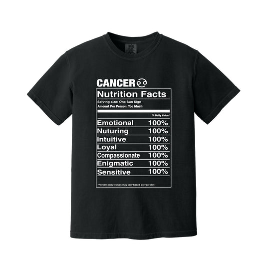 Black Cancer Nutrition Label T-Shirt