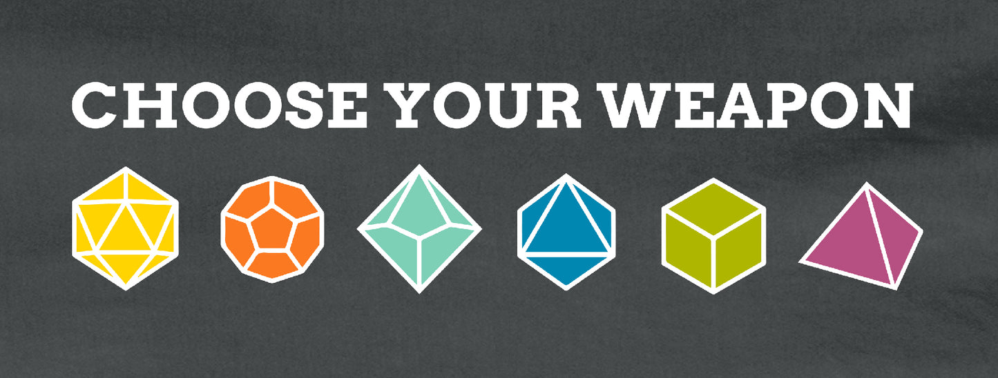 Graphite Choose Your Weapon Dice T-Shirt