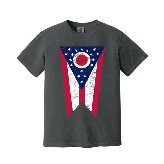 Graphite Ohio Flag T-Shirt