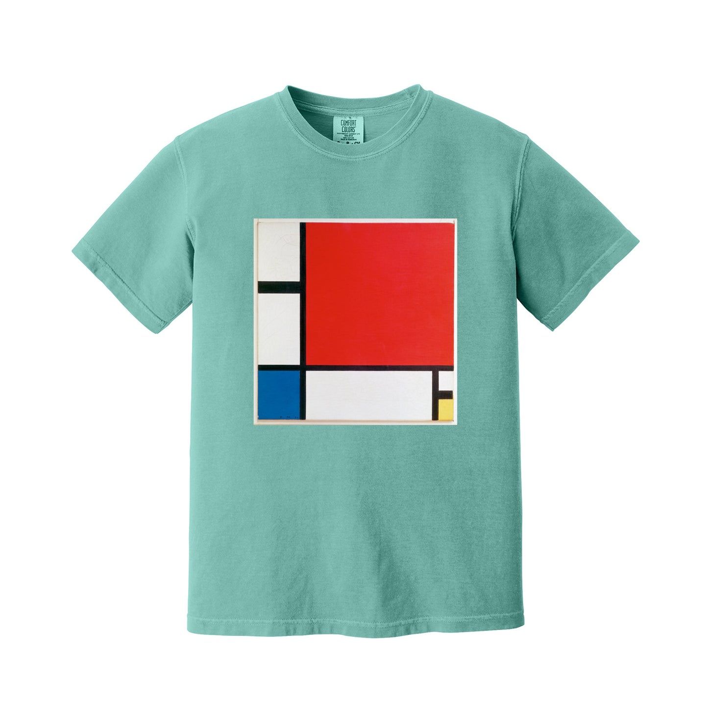 Seafoam Composition with Red Yellow Blue & Black by Piet Mondrian T-Shirt