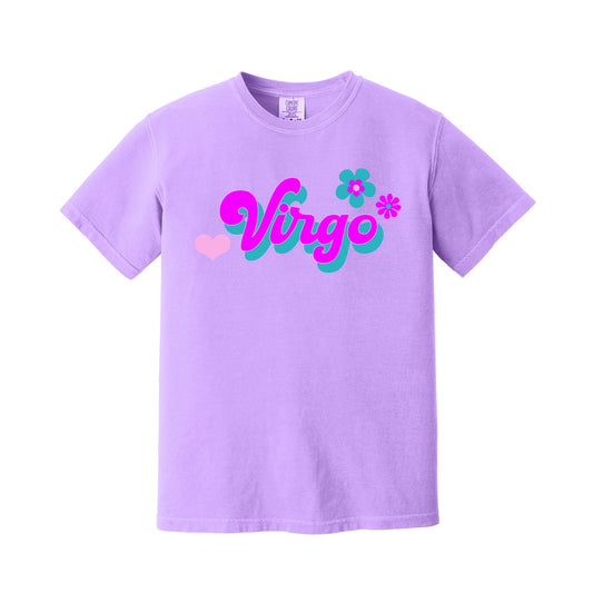 Neon Violet Virgo Retro T-Shirt