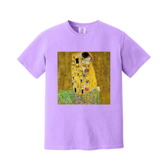 Neon Violet The Kiss by Gustav Klimt T-Shirt