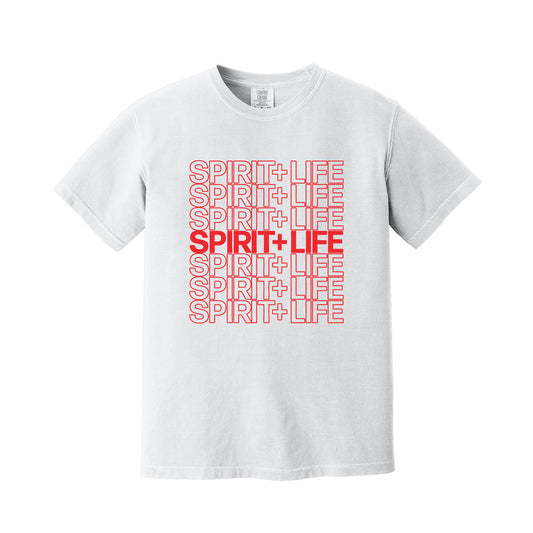 White S+L Repeating Print T-Shirt