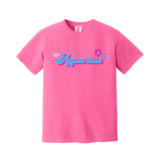 Neon Pink Aquarius Retro T-Shirt