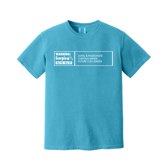 Sapphire Scorpio Warning Label T-Shirt